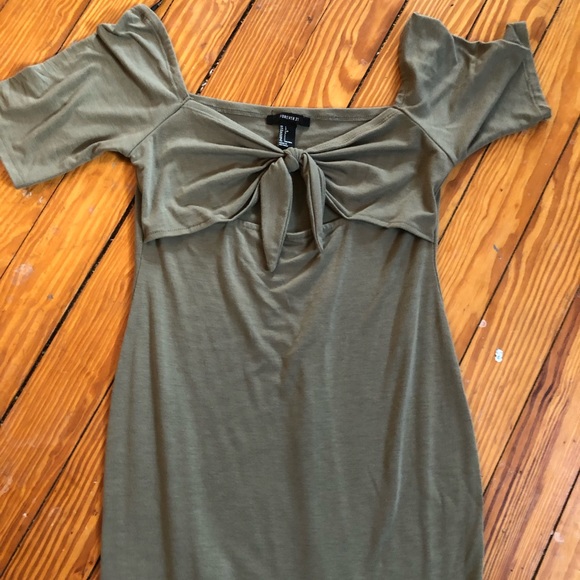Army green club dress - Picture 2 of 3